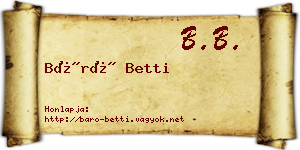 Báró Betti névjegykártya